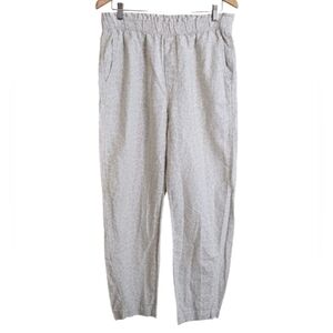 GAP Women's Leopard Linen & Cotton Khaki Stretch Waist Pants. Size 12